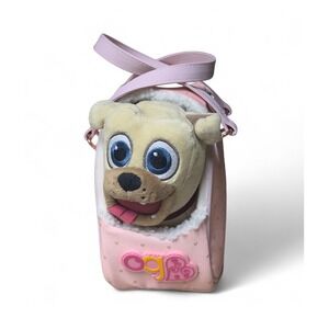 Our‎ Generation Plush Tan Puppy Dog Pet Carrier Pink Heart Accents Toy